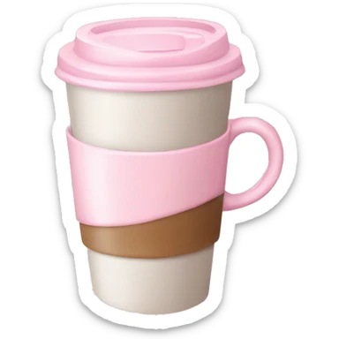 Aesthetic light pink coffee  sticker