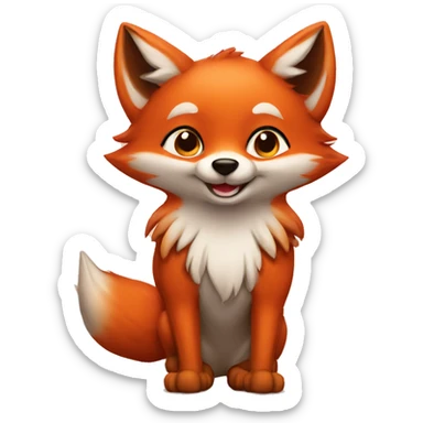 flirtatious loving fox sticker