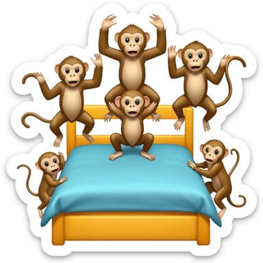 Cinco monitos salta en la cama uno se cayó se golpeó la cabeza mamá llamo al doctor ye le doctor dijo no más monos saita em la cama sticker
