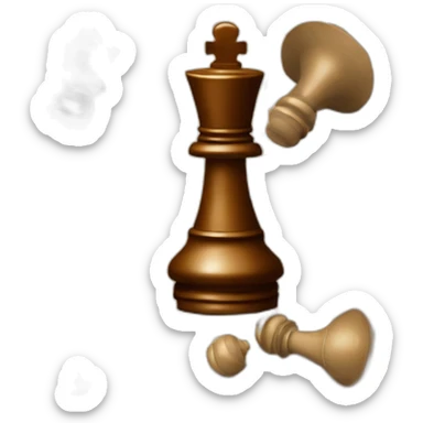 chess board game with pawn knocked over sticker
