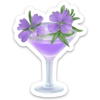 Cocktail with light purple flowers sticker