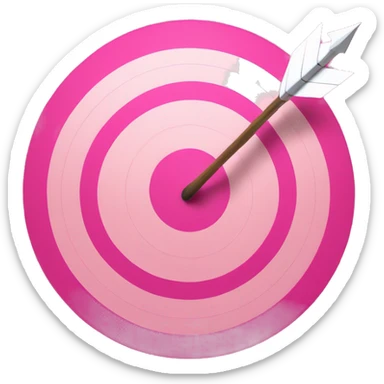 a pink target with an arrow in the middle sticker