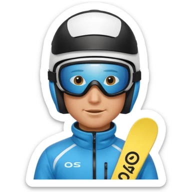 male Skier sticker