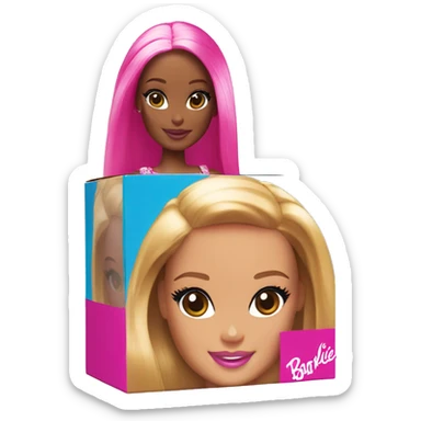 barbie doll in box sticker