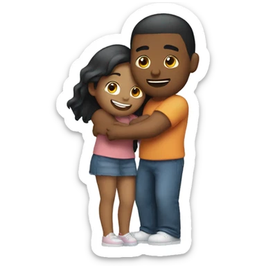 Girl with her boyfriend hugging sticker