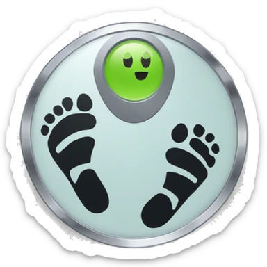 bathroom scale with footprint sticker