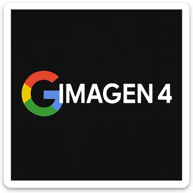 make golo of "IMAGEN 4" with googles G, black background sticker