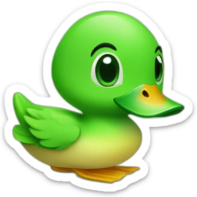 cute green duck sticker