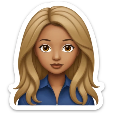 Natina Reed with dark blonde long hair sticker