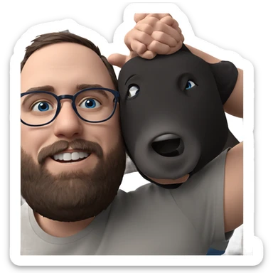 boy with blue eyes and glasses sticker