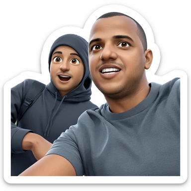 boys enjoying outdoors together sticker