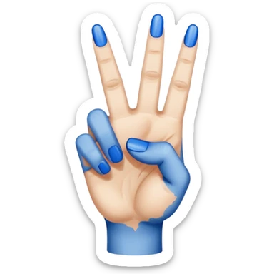 Middle finger painted blue sticker