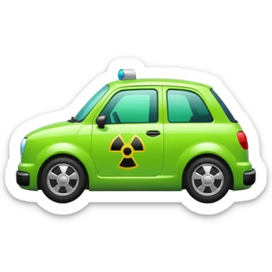 Create an emoji car color radioactive green. I need only the car. sticker