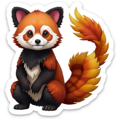 Red-Panda-Gryphon-hybrid, full body, cute, realism, hyper-realistic  sticker