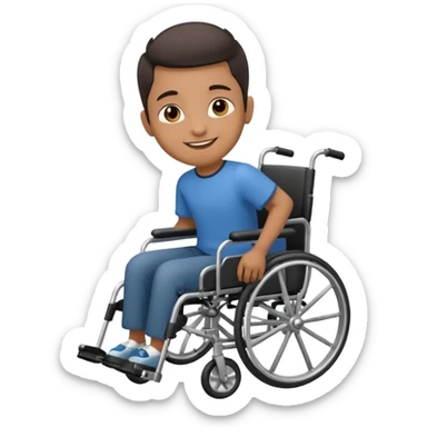 person in manual wheelchair sticker