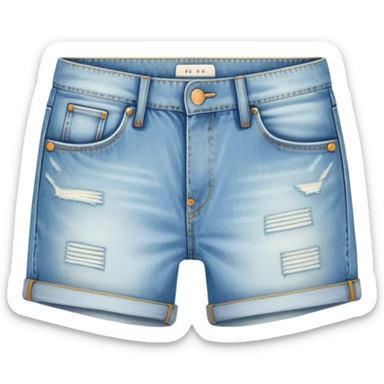 vintage light wash denim shorts sticker