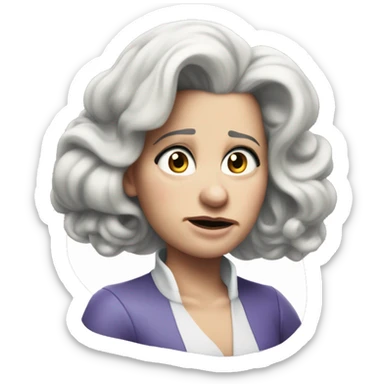 photorealistic Ursula von der Leyenl sad sticker