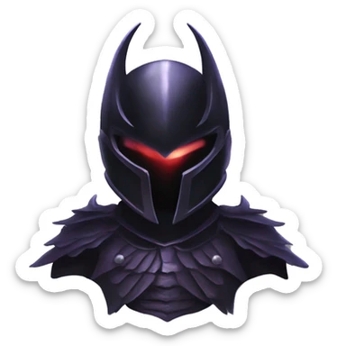 Femto berserk black iron armor who look like a demon with a black falcon helmet sticker