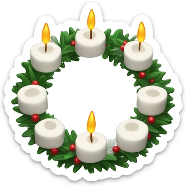White Advent wreath  sticker