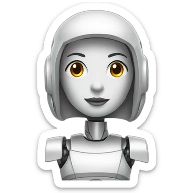 Robot con melena sticker