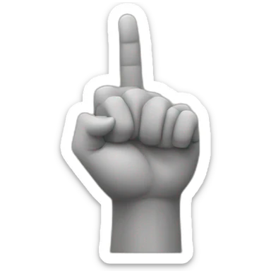left hand with pointer finger pointing up and thumb pointing right and all other fingers down sticker