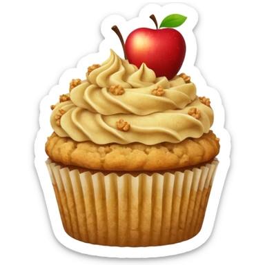 Apple crumb cupcake with apples  sticker