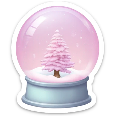 Pastel pink snow globe sticker