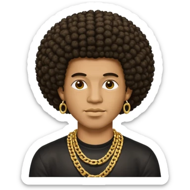 Black seventeen man  with a afro haircut and grille in his teeths sticker