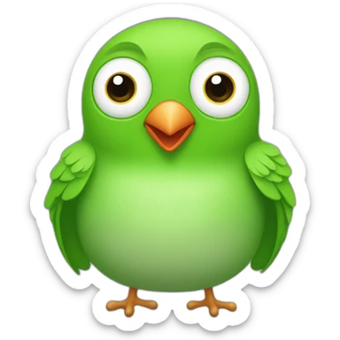 Duolingo bird super fat green sticker