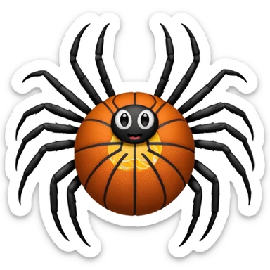 A spider with a basketball sticker