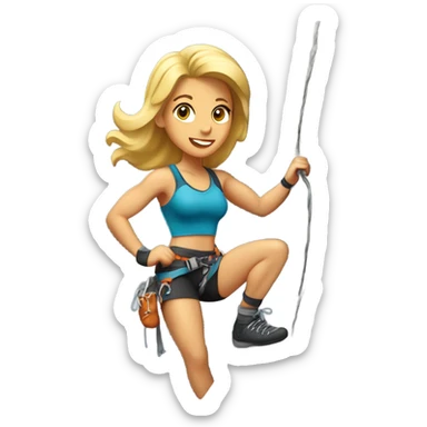 rock climber woman blonde sticker