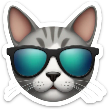 Cat with sunglasses sticker