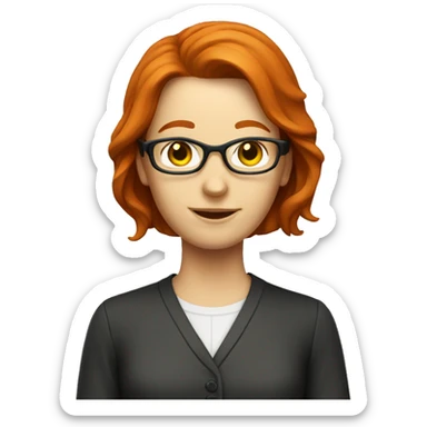 Redhead math teacher sticker