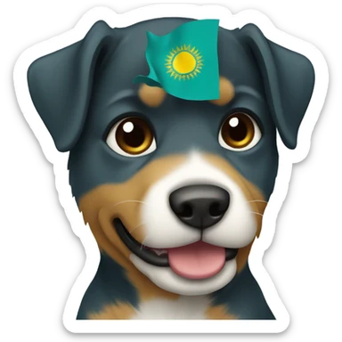 Dog with flag Kazakhstan  sticker