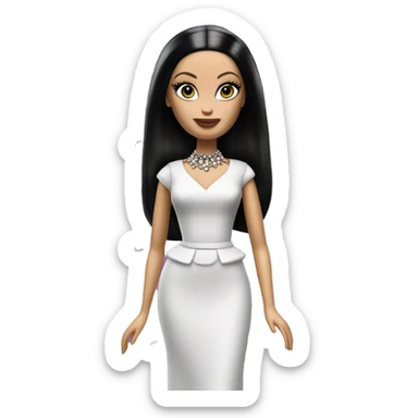 Dulcissima Barbie, Morticia Addams,cute,showing off, show full body,accessories  sticker