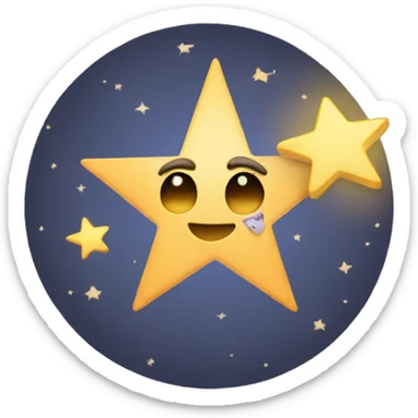 a star within the moon sticker