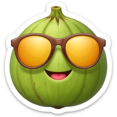 fig fruit in sunglasses sticker