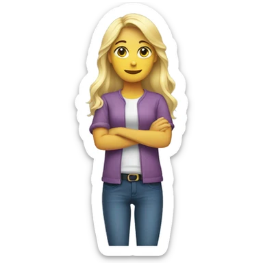 blonde girl crossing her arms  sticker