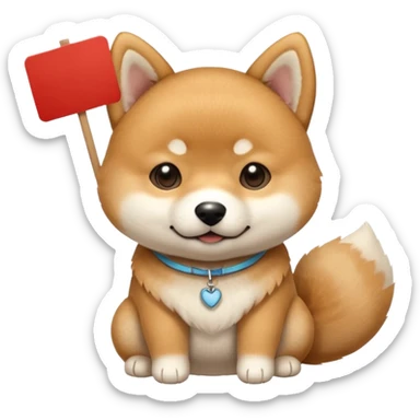 Crea un cagnolino un aski che mostra un cartello con scritto Buonanotte 😘 sticker