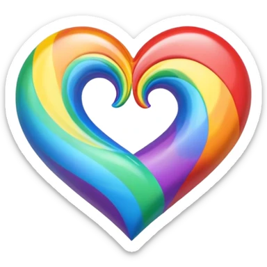 heart with a rainbow swirl sticker