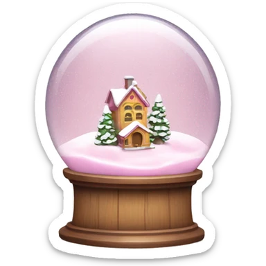 Pink Christmas snow globe sticker