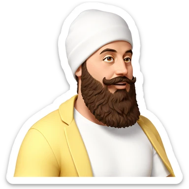 dreamy boy with beard hat sticker