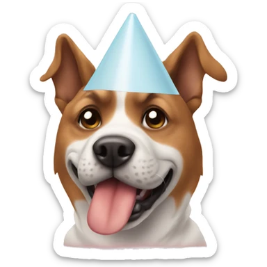 dog with a cone sticker