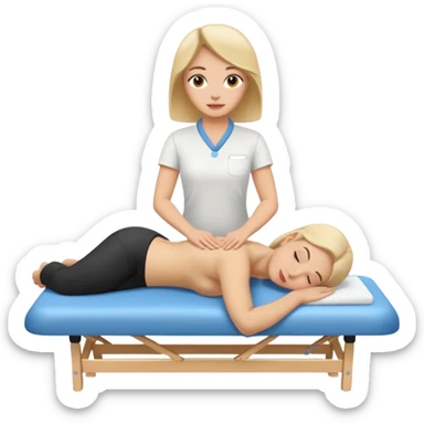 woman getting a massage without any products sticker