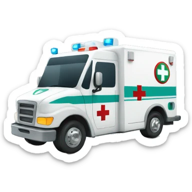 ambulance happy emogy sticker