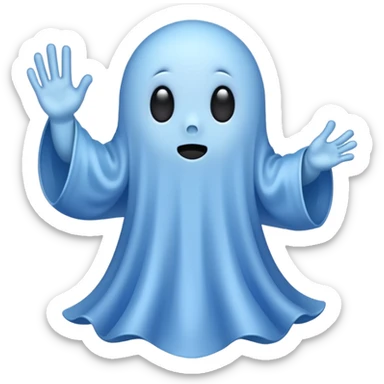 Cute blue ghost without cape siéging heil sticker