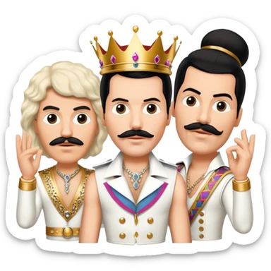 Queen band faces in diamond formation Bohemian Rhapsody music video sticker