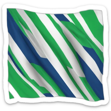 Drapeau à trois bandes horizontales, bleu en haut, blanc au milieu, vert en bas sticker