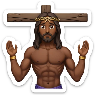 Black Jesus Christ on the cross  sticker