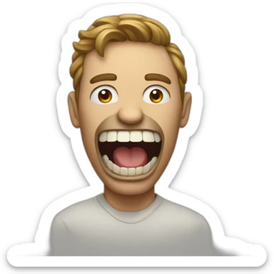 Person with insanely large mouth sticker